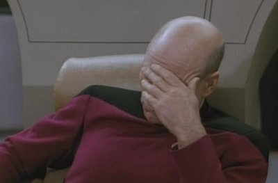 Picard doing a facepalm
